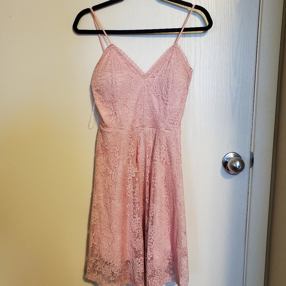 Pink lace dress